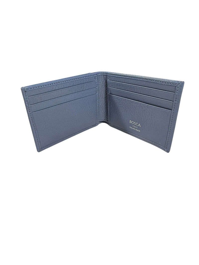 BOSCA 1911 SAFFIANO SMALL BIFOLD WALLET - OCEAN