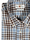 ALAN PAINE CLASSIC FIT SHIRT - CHOCOLATE/LIGHT BLUE PLAID