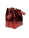 CUOIERIA FIORENTINA ALICE SMALL BUCKET BAG - METALLIC CHERRY