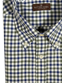 BUTTON DOWN SPORT SHIRT - NAVY/GREEN CHECK