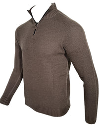 FLY3 REVERSIBLE 1/4 ZIP SWEATER - BROWN