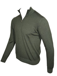 BUTTON DOWN VINTAGE 1/4 ZIP SWEATER - OLIVE