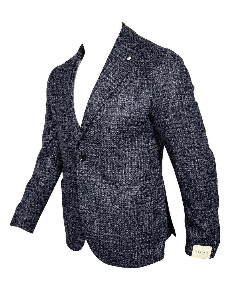 L.B.M. 1911 TAILORED WOOL HOUNDSTOOTH SPORT COAT - NAVY