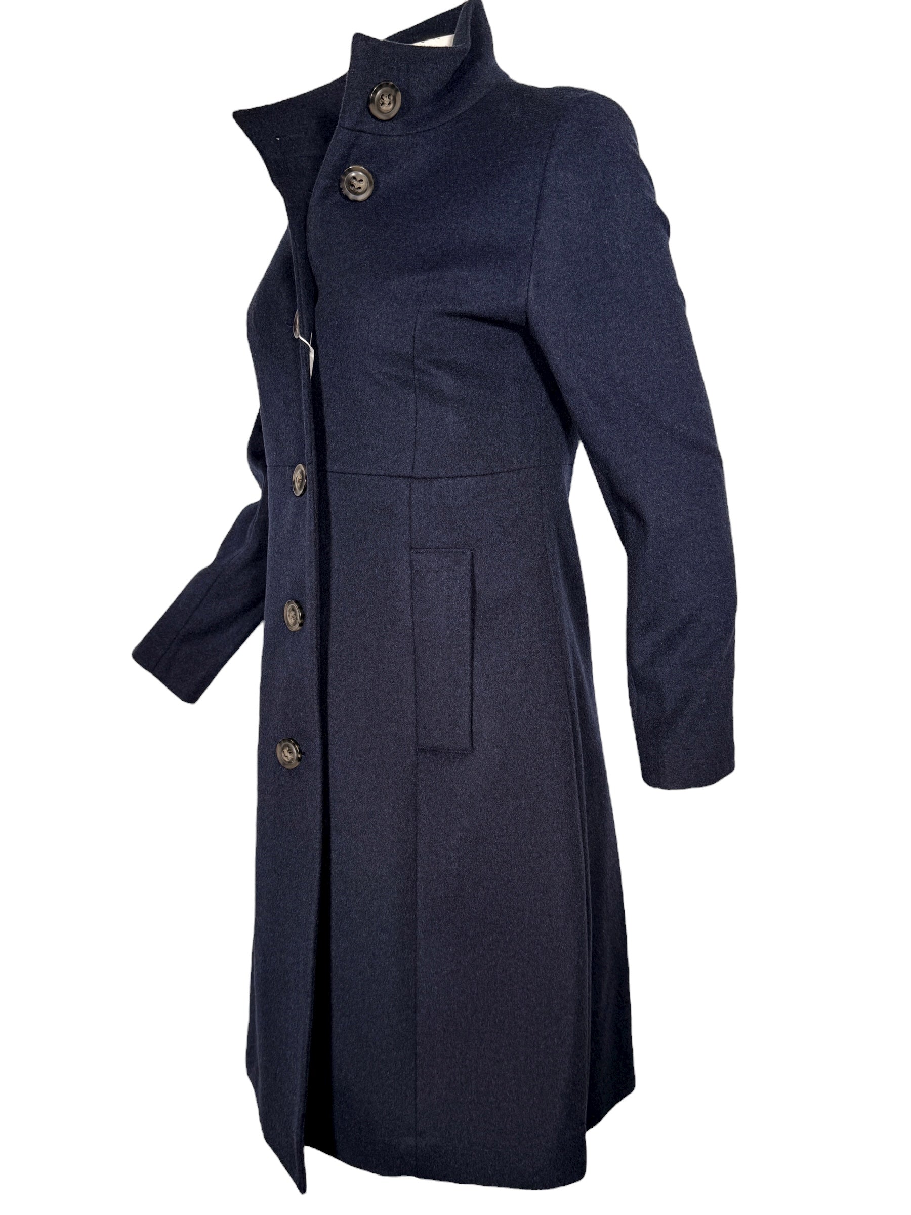 SAND COPENHAGEN CASHMERE BLEND PARKER COAT - NAVY