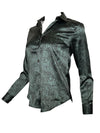 AMINA RUBINACCI ANIMAL PRINT SILK BLOUSE - MALACHITE