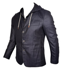 EMANUEL BERG WOOL/CASHMERE D-CONTRUCTED SHIRT JACKET - NAVY