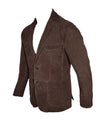 STEWART SUEDE BLAZER - DARK BROWN
