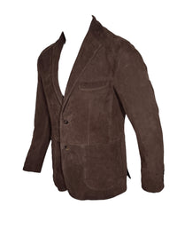 STEWART SUEDE BLAZER - DARK BROWN