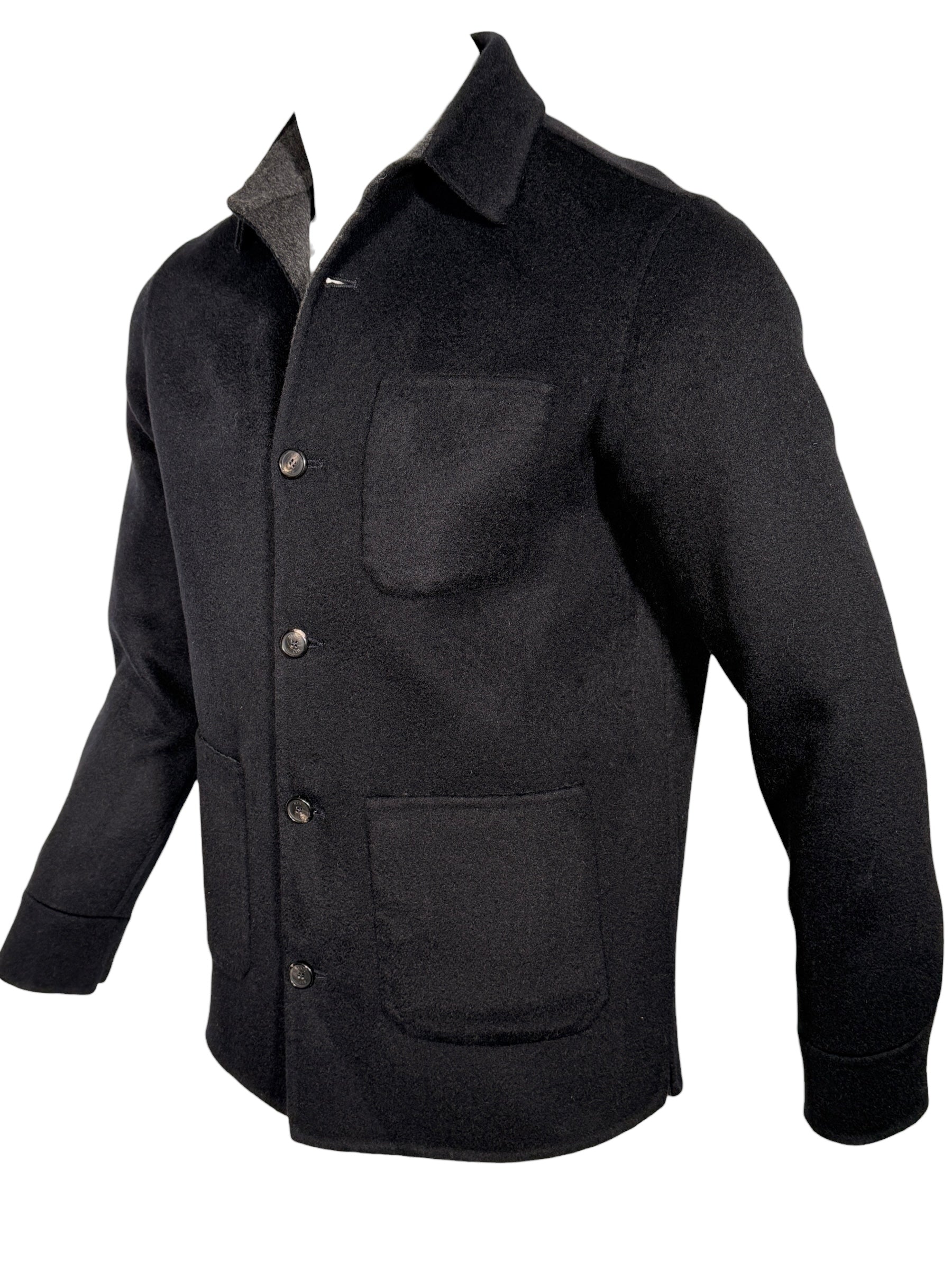 MANTO DOUBLE FACE CASHMERE CHORE JACKET - DEEP NAVY