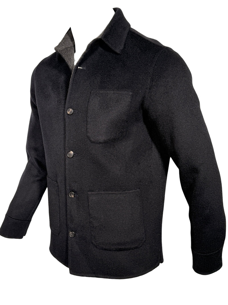 MANTO DOUBLE FACE CASHMERE CHORE JACKET - DEEP NAVY