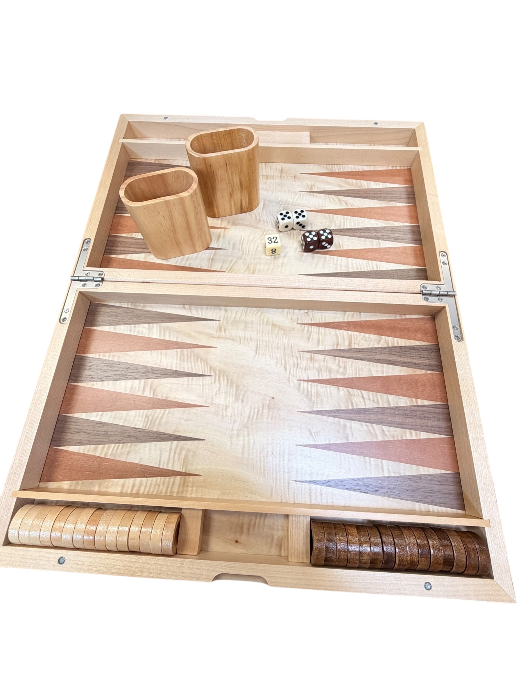 TIZO BURLWOOD BACKGAMMON SET
