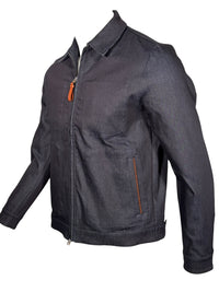 MANTO DENIM JACKET WITH LOTUS PRINT - BLUE