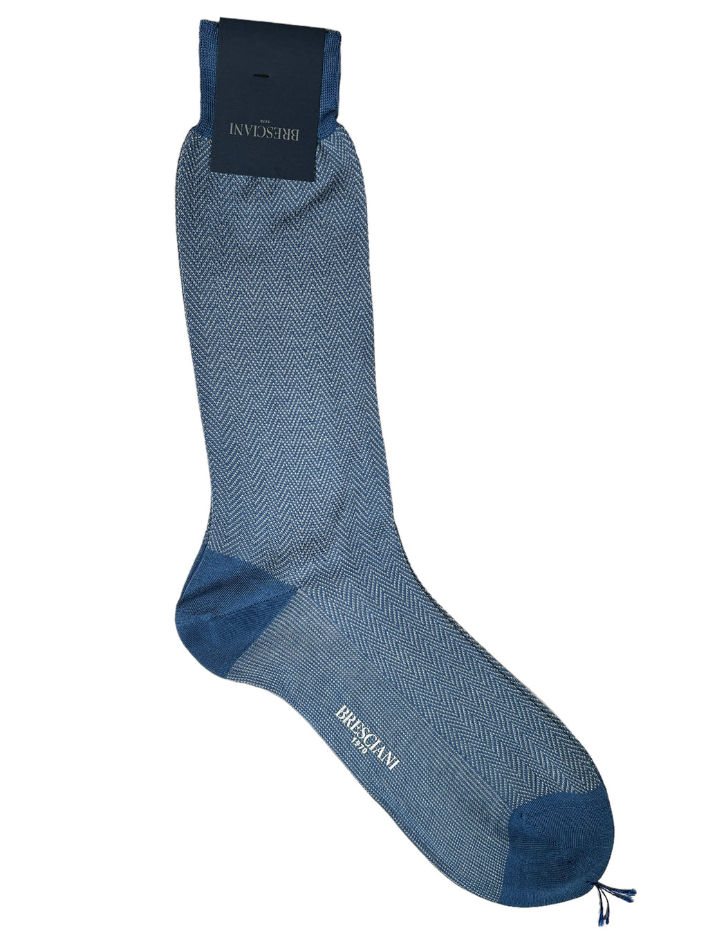 BRESCIANI 1970 HERRINGBONE CALF SOCK - LIGHT BLUE – Button Down SF