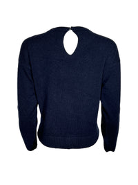 PANICALE EMBROIDERED CREW SWEATER - NAVY