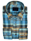 CALDER CARMEL MEN'S PLAID FLANNEL SHIRT - TEAL