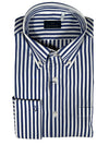 PAUL & SHARK MEN'S SHIRT - NAVY STRIPE