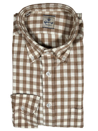 GIANGI NAPOLI MEN'S SHIRT - TAN CHECK