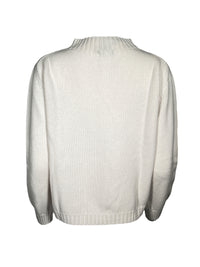 ANNECLAIRE CABLE STRIPE SWEATER - IVORY