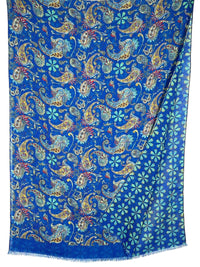 CALABRESE 1924 DOUBLE SIDED WOOL SCARF - NAVY PAISLEY