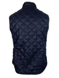 WATERVILLE WOOL FLANNEL HERRINGBONE VEST - NAVY