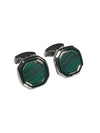 TATEOSSIAN CUFF LINKS - OCTOGON WITH GREEN MALACHITE