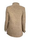 CINZIA ROCCA TWEED HERRINGBONE COAT - CREAM/CAMEL