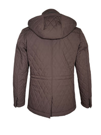 LUCIANO BARBERA DIAMOND QUILT JACKET - COCOA