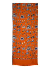 CALABRESE 1924 SILK SCARF - ORANGE WARRIORS