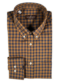 BUTTON DOWN SPORT SHIRT - NAVY/MUSTARD WINDOW CHECK