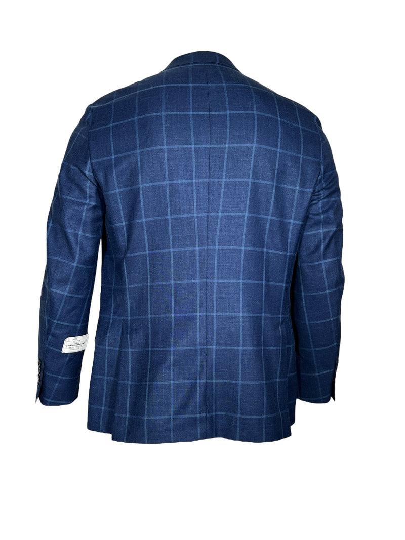 OARS & OLD IVY WOOL BLEND SPORT COAT - NAVY/BLUE WINDOWPANE