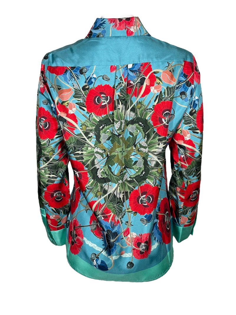 FRANCO FERRARI SILK SHIRT - POPPIES