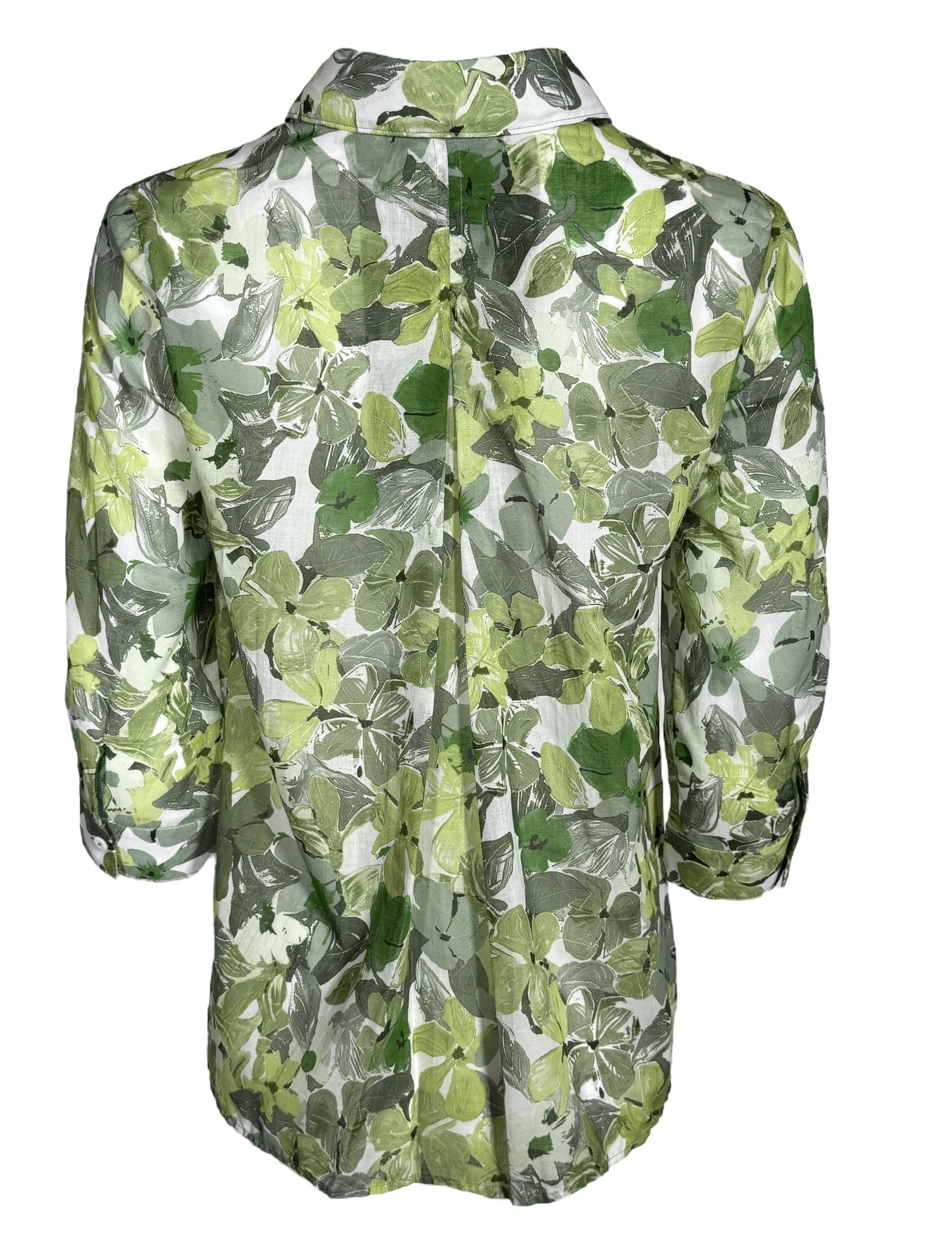 CAMICETTASNOB FLORAL BLOUSE - GREEN & WHITE