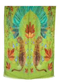 CALABRESE 1924 LINEN & SILK SCARF - GREEN JUNGLE