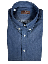 BUTTON DOWN SPORT SHIRT - DARK BLUE DENIM