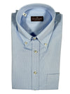 BUTTON DOWN SPORT SHIRT - SOLID MID BLUE PIQUE