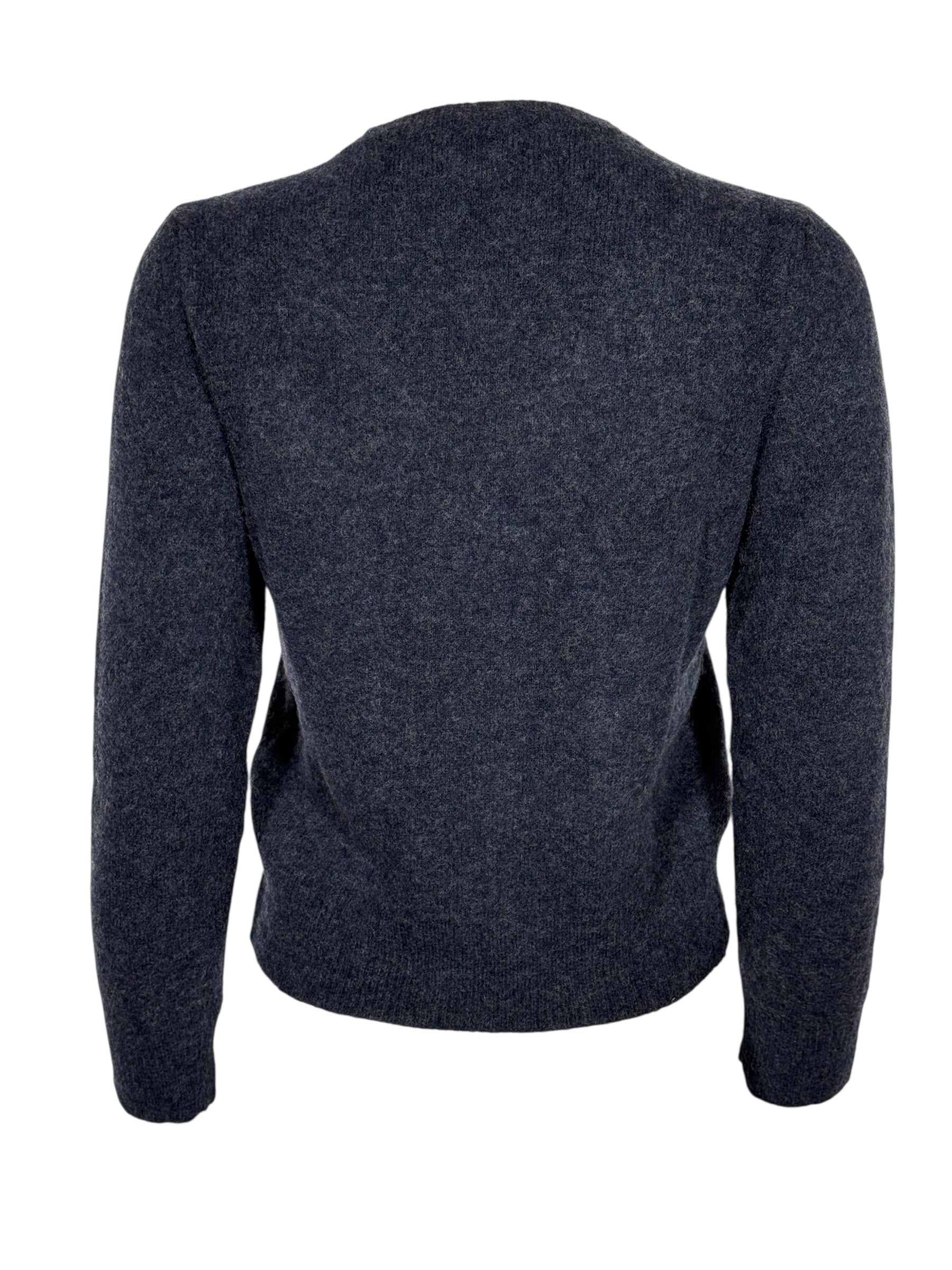 ANNECLAIRE WOOL/CASHMERE CREW SWEATER - BLUE