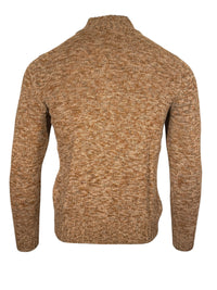 SETTEFILI CASHMERE - 4 PLY QUARTER ZIP MEN'S SWEATER - BROWN/GREY MIX