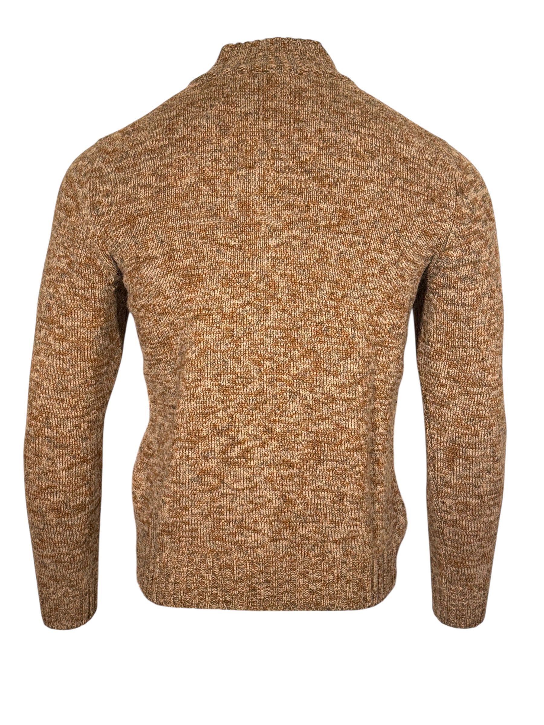 SETTEFILI CASHMERE - 4 PLY QUARTER ZIP MEN'S SWEATER - BROWN/GREY MIX