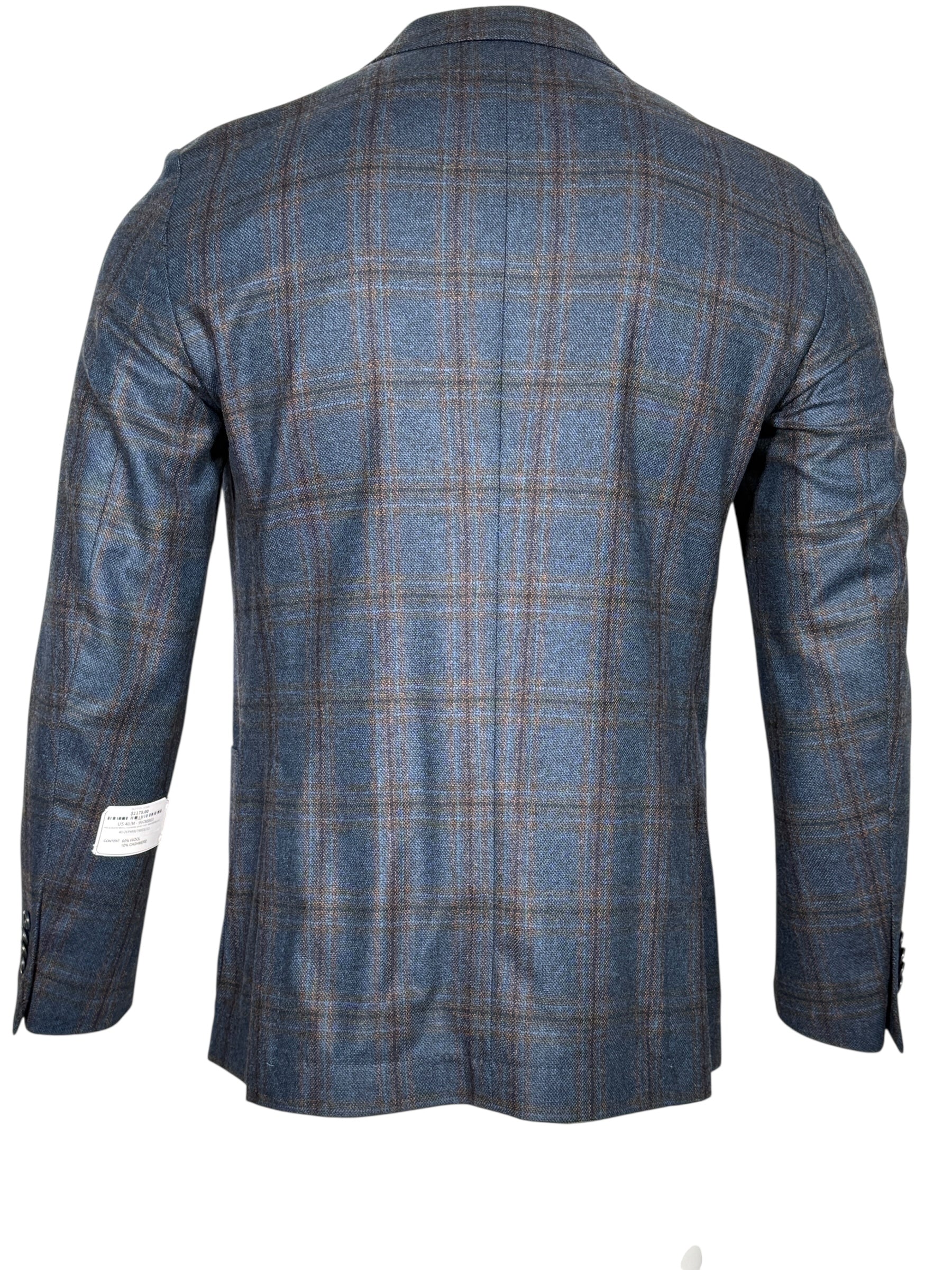 OARS & OLD IVY WOOL/CASHMERE SPORT COAT - NAVY/BROWN CHECK