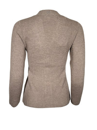 PUROTATTO WOOL/CASHMERE CABLE RIB CARDIGAN - NOCCIOLA