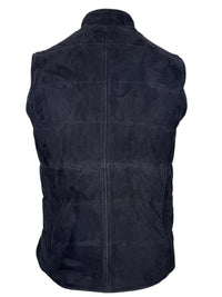 DEL VECCHIO MEN'S SUEDE & CASHMERE REVERSIBLE VEST - NAVY/GREY