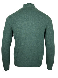 FEDELI CASHMERE TWIST 1/4 ZIP SWEATER - BOTTLE GREEN