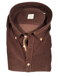 GMF 965 MEN'S SPORT SHIRT - BROWN CORDUROY