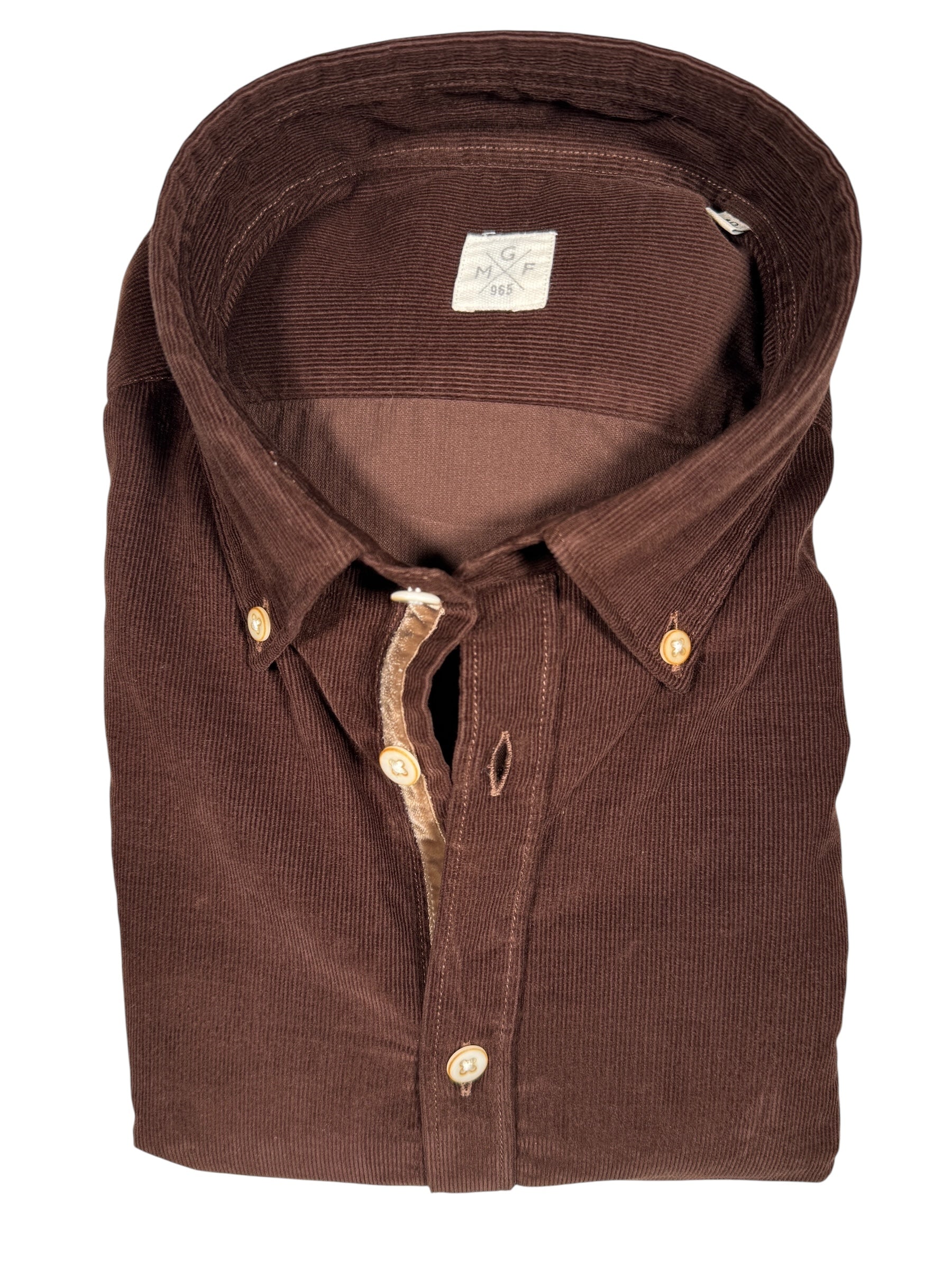 GMF 965 MEN'S SPORT SHIRT - BROWN CORDUROY