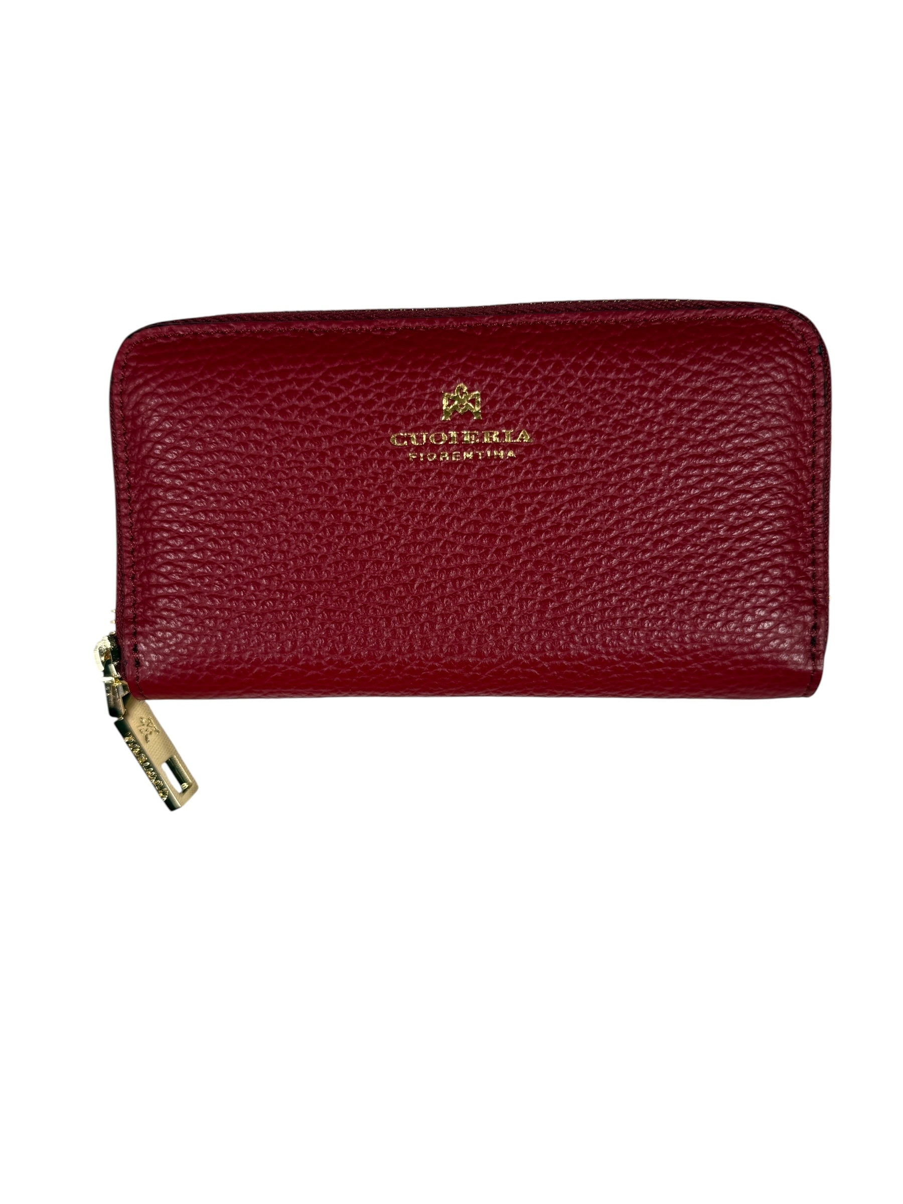 CUOIERIA FIORENTINA MINI ZIP WALLET - CHERRY