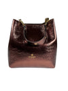 CUOIERIA FIORENTINA ALICE SMALL BUCKET BAG - METALLIC CHOCOLATE