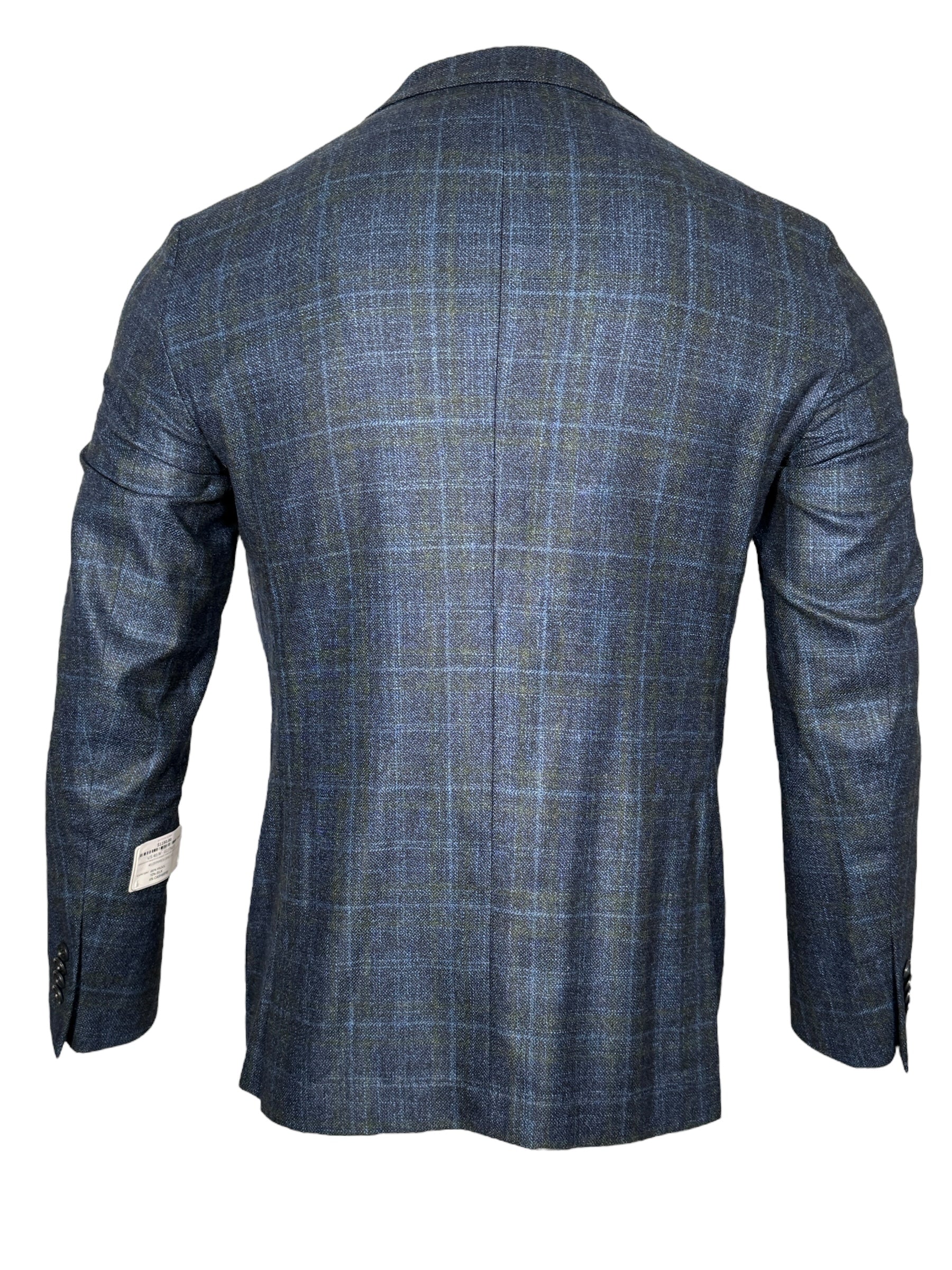 OARS & OLD IVY WOOL/SILK/CASHMERE SPORT COAT - NAVY/OLIVE CHECK