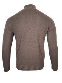 FLY3 REVERSIBLE 1/4 ZIP SWEATER - BROWN