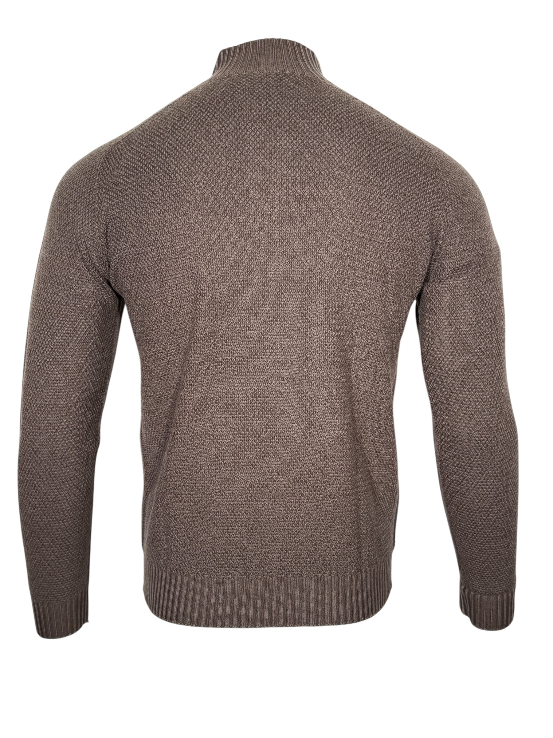 FLY3 REVERSIBLE 1/4 ZIP SWEATER - BROWN