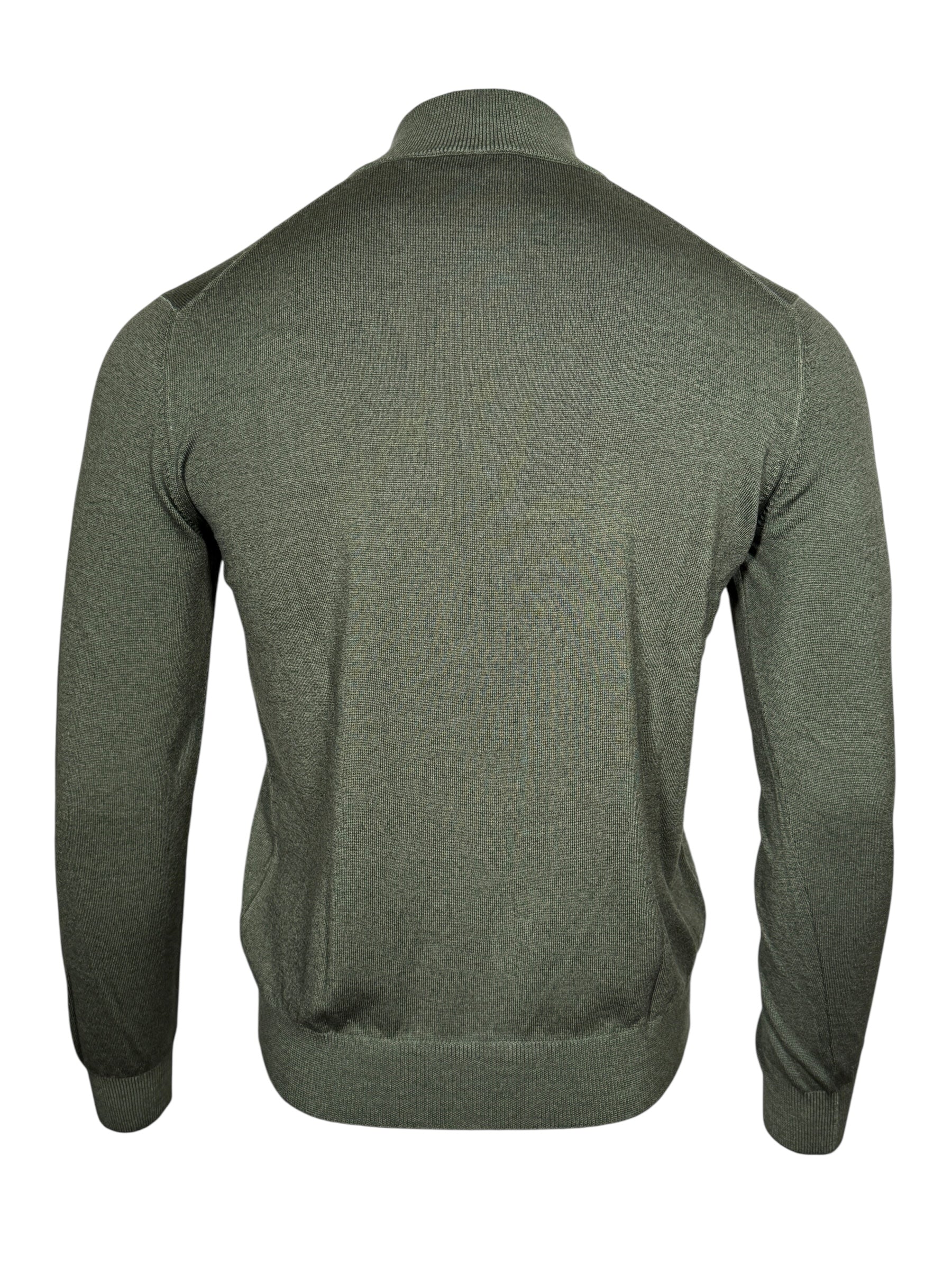 BUTTON DOWN VINTAGE 1/4 ZIP SWEATER - OLIVE